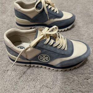 Tory Burch Blue and Cream Women's Sneakers